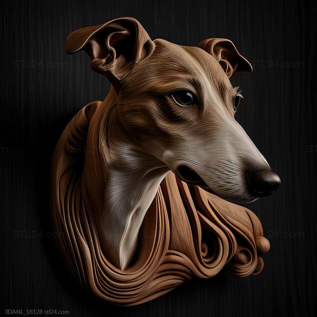 Animals - Уиппет собака, 3DANL_18128 | 3D модель для ЧПУ станка